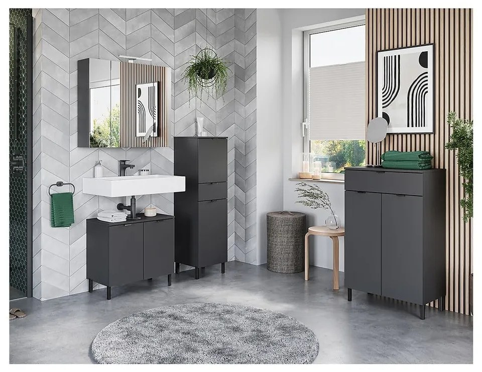 Антрацитен шкаф за мивка 60x56 cm Arcena – Germania