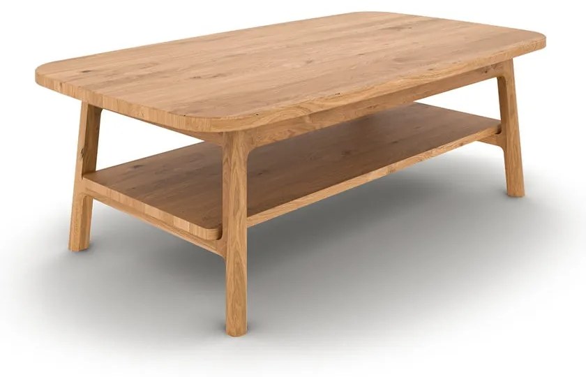 Масичка за кафе от масивен дъб в естествен цвят 70x110 cm Twig – The Beds