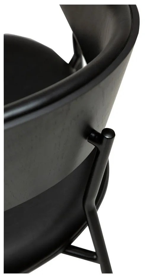 Матово черно трапезен стол с подлакътници Crib – DAN-FORM Denmark