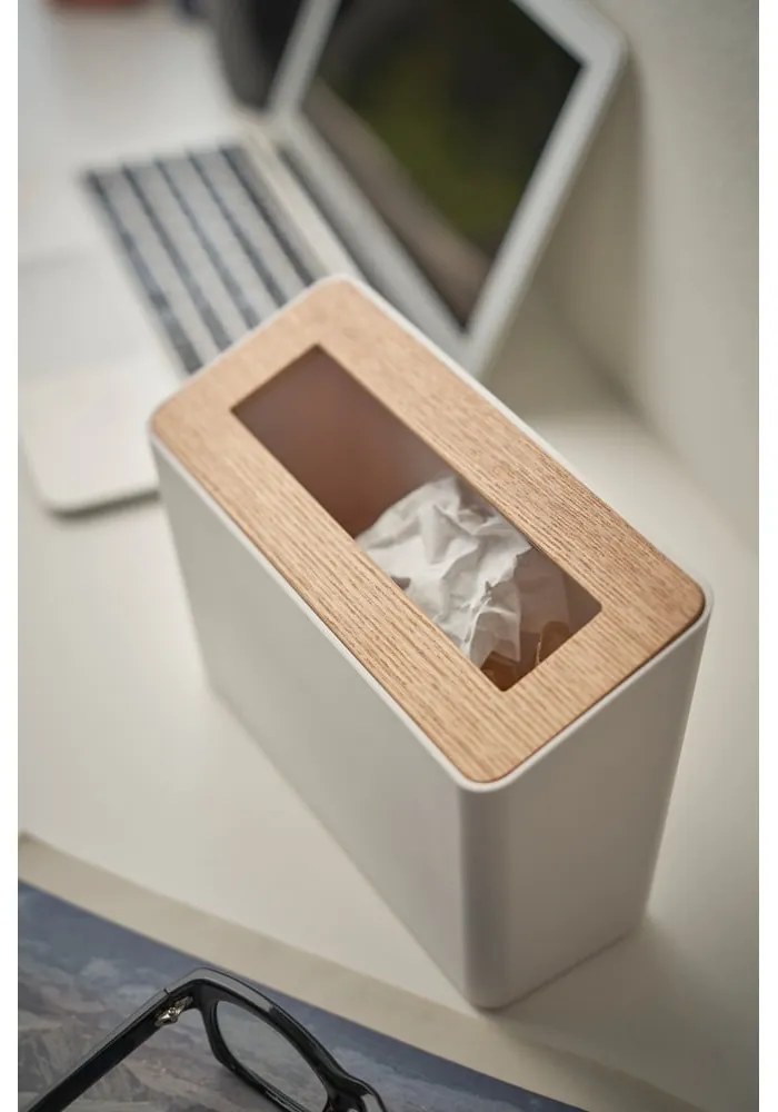 Бяло офис пластмасово кошче за боклук 2,3 l Rin – YAMAZAKI