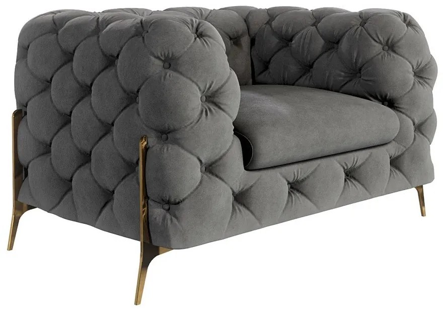 Сиво кадифено кресло Chelsea Bis – Ropez