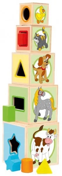 Woody - Дървени кубчета-сортер Животни