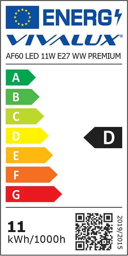 LED крушка VIVALUX, 11W, 1521LM, E27, 3000К