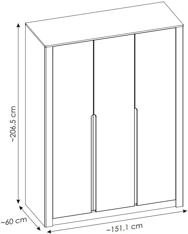 Гардероб Brillo 3-врати