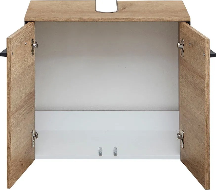 Стенен шкаф за мивка от декор от дъб в естествен цвят 53x60 cm Quickset 395 – Pelipal