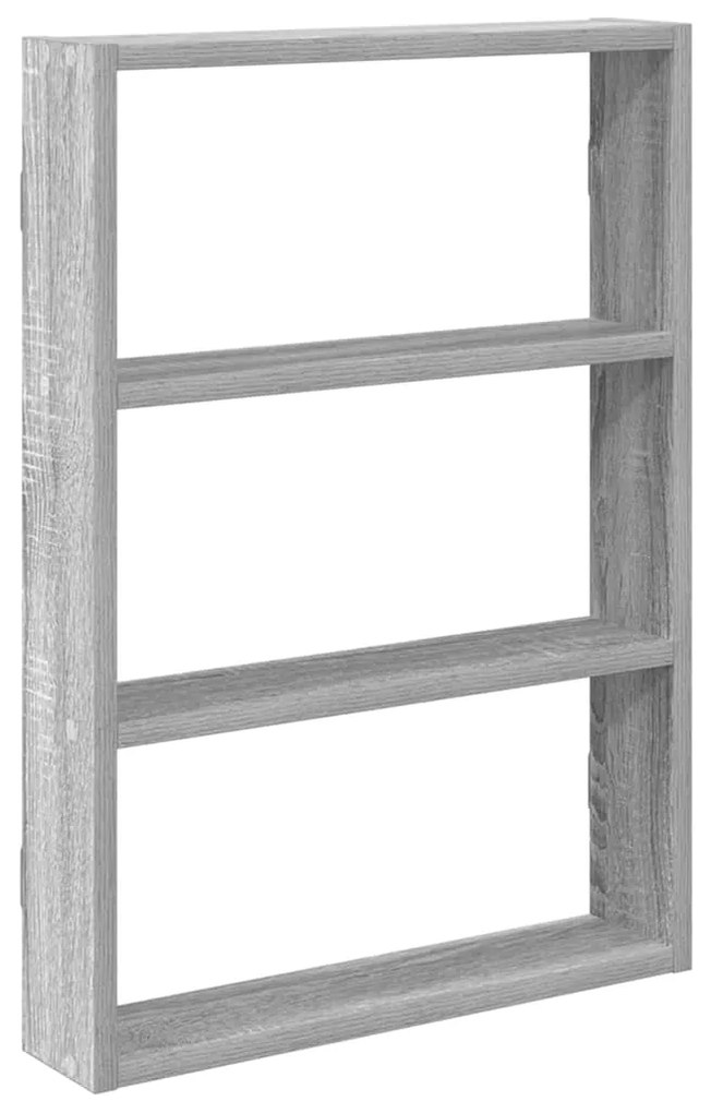 860054 vidaXL Стенен рафт, сив сонома, 43x9x60 см, инженерно дърво