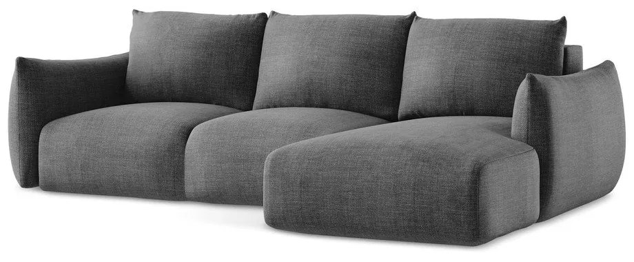 Тъмносив сгъваем ъглов диван (десен ъгъл) Leila – Makamii