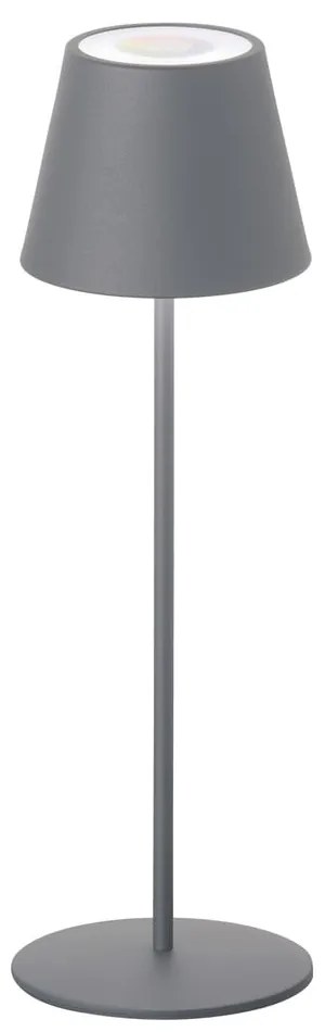 Сива настолна лампа с LED димиране, сензор за движение и метален абажур (височина 38 см) Consenza - Fischer & Honsel