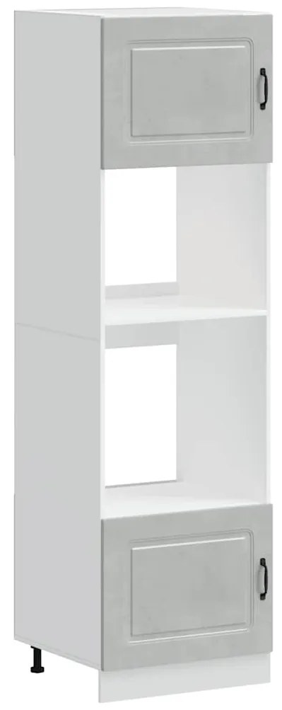 3315035 vidaXL Шкафове за фурна 2 бр Lucca, бетонно сив, инженерно дърво