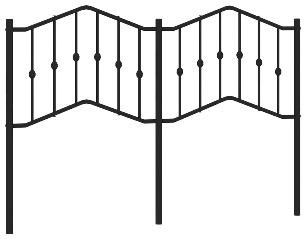 373822 vidaXL Метална резервна табла за легло, черна, 140 см