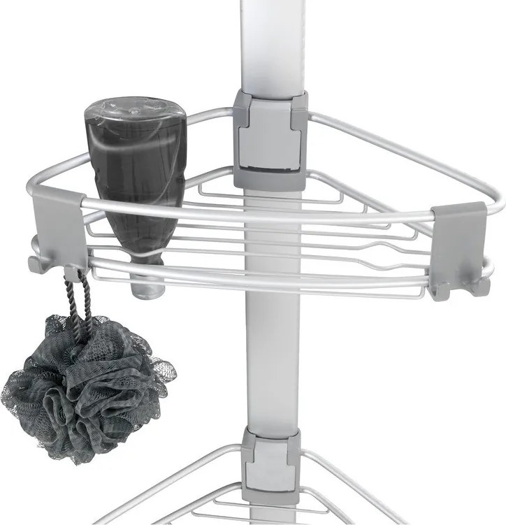 Телескопичен алуминиев рафт за баня в матово сребрист цвят Purio – Wenko