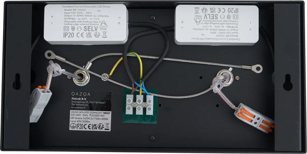 Модерен повърхностно монтиран прожектор черен вкл. димируема LED 2-лампи - Dionysos