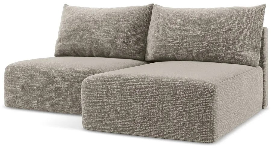 Бежов разтегателен ъглов диван с място за съхранение (десен ъгъл) Kalena – Makamii