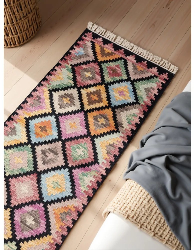 Двустранна/ръчно изработена вълнена пътека 60x190 cm Kamal Zara – Nouristan