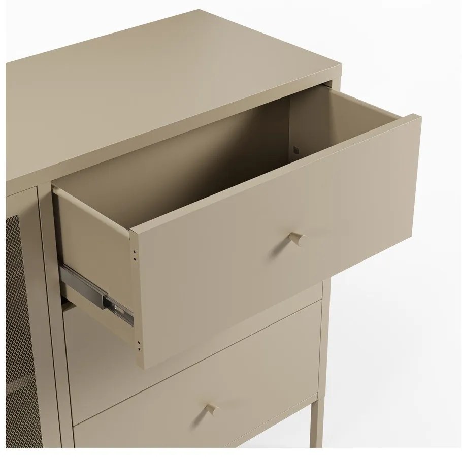 Кремав метален скрин 140x90x40 cm Fayna – Marckeric