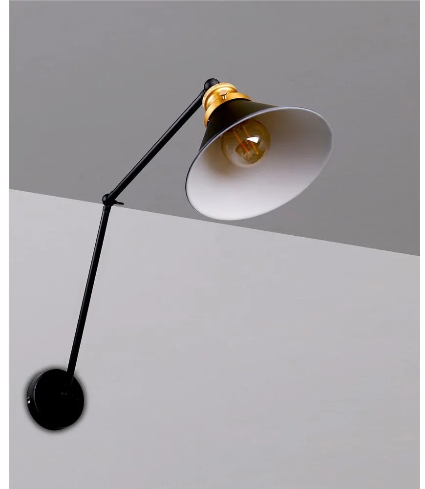 Черна метална стенна лампа Fundo - Candellux Lighting