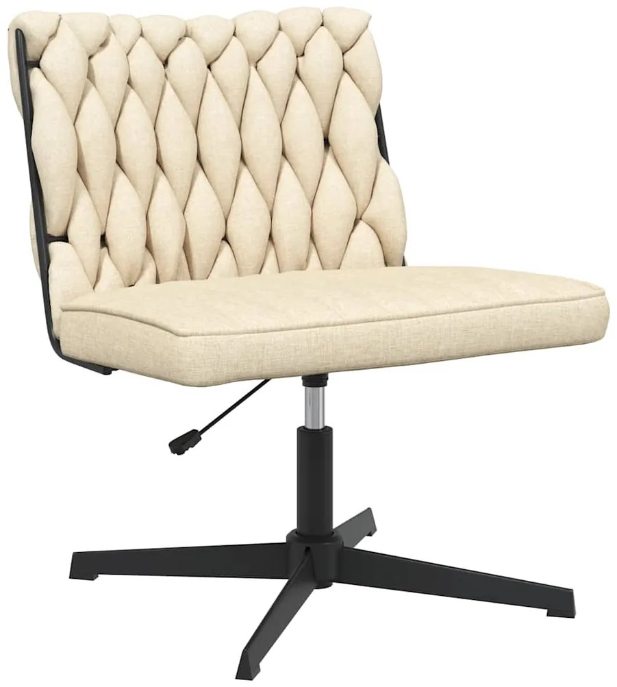 4105403 vidaXL Въртящ се офис стол, кремав, текстил