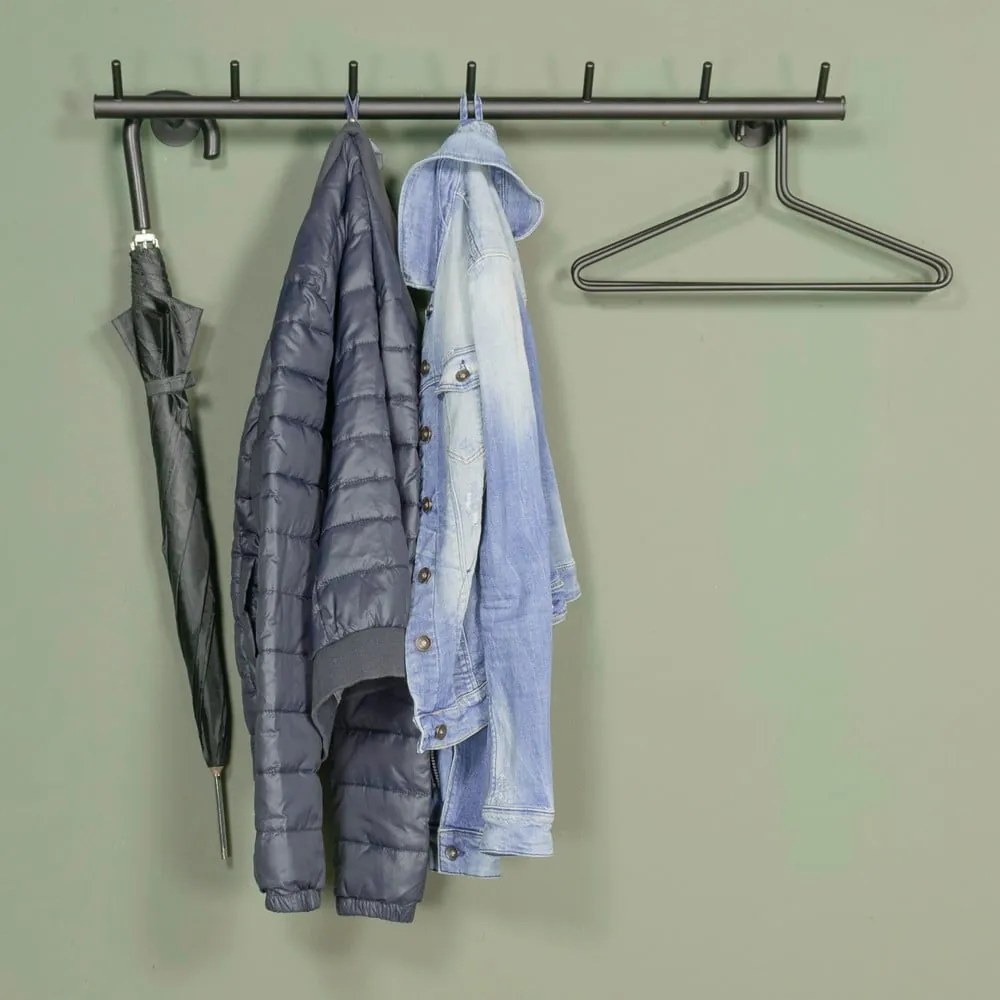 Черна метална стенна закачалка 80 cm Odin – Spinder Design