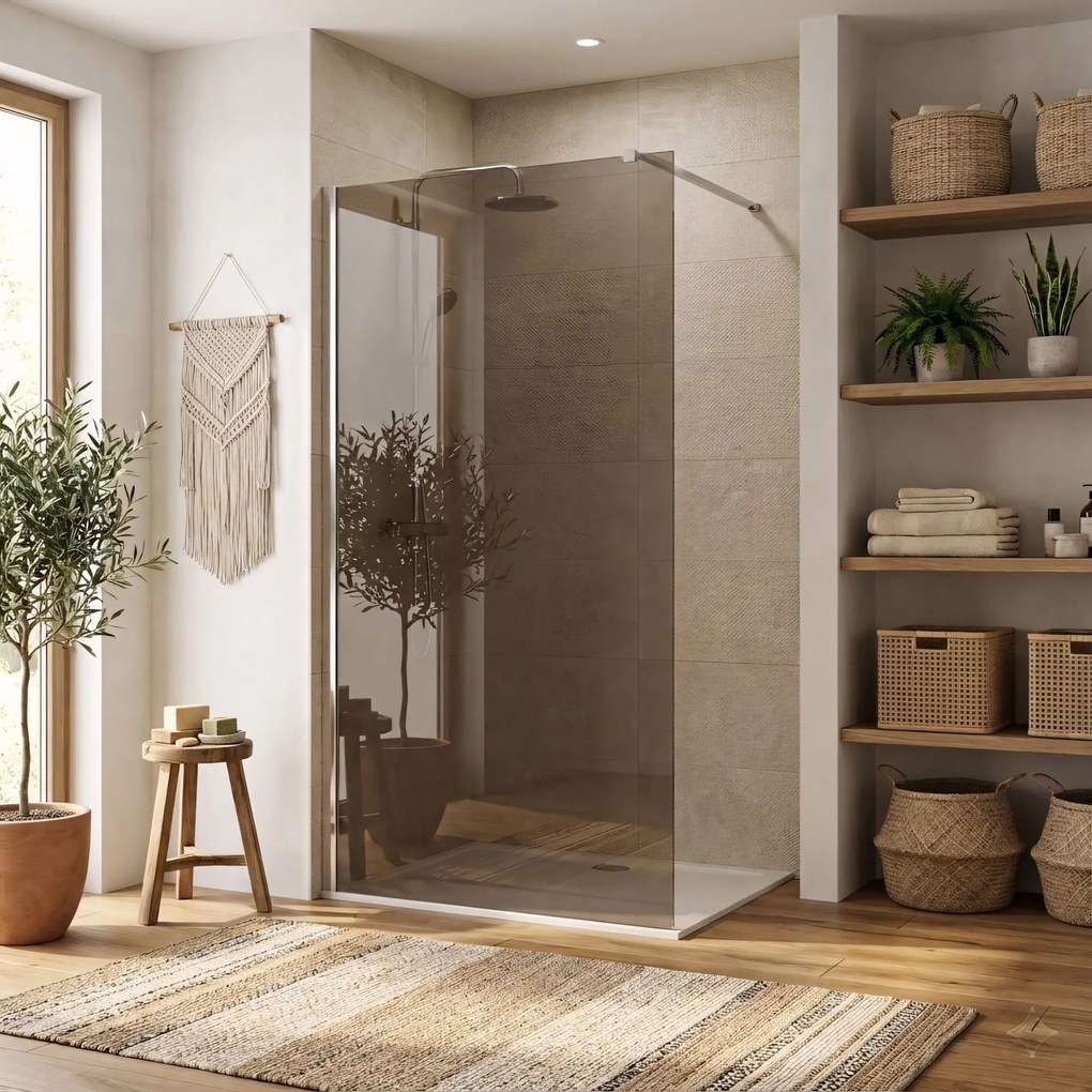 Параван за душ Rea Flexi Brown / Chrome 140