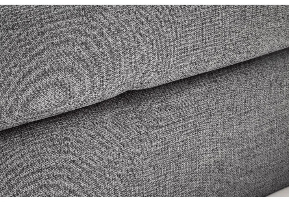 Сиво двойно легло 180x200 cm тапицирано с място за съхранение с включена подматрачна рамка Lotte – Meise Möbel