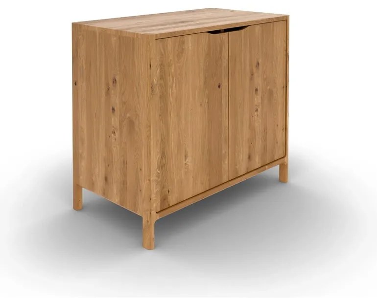 Шкафче от масивен дъб в естествен цвят 95x80 cm Twig – The Beds