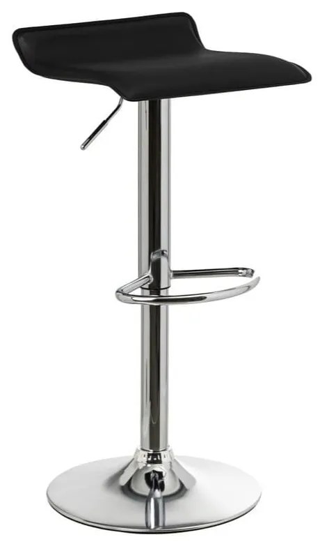 Черни тапицирани бар столове в комплект с регулируема височина 2 бр. (височина на седалката 63 cm) – Casa Selección