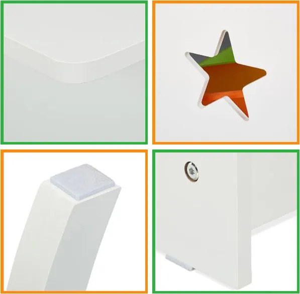 Детски комплект маса и столове в бяло