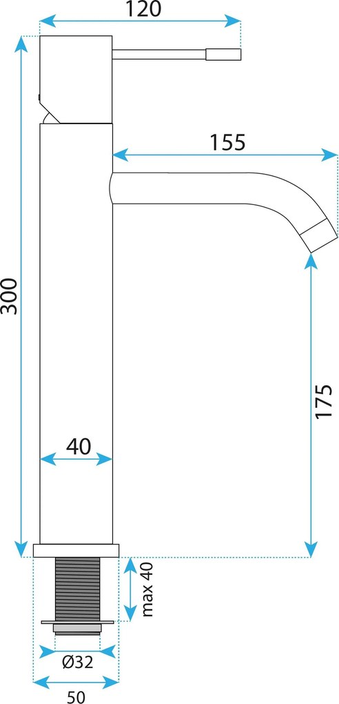Смесител за мивка Rea Lungo Diamond Brush Gold High