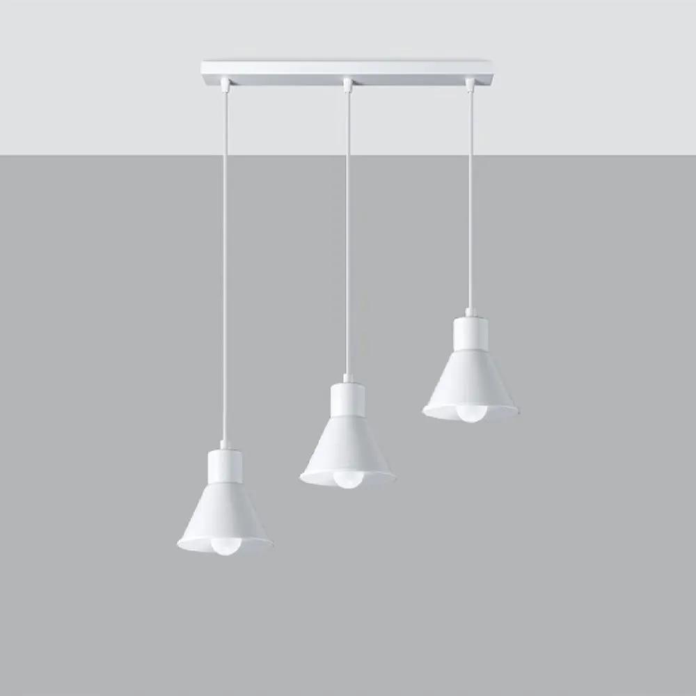 Бяла висяща лампа с метален абажур 45x14 cm Martina - Nice Lamps