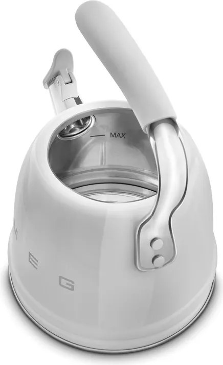 Свирещ чайник Smeg WKF01SS, 2.3 л,Индукция, Ненагряваща се дръжка, Стомана, Сребрист