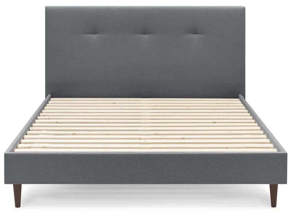 Сиво тапицирано двойно легло с решетка 180x200 cm Tory - Bobochic Paris
