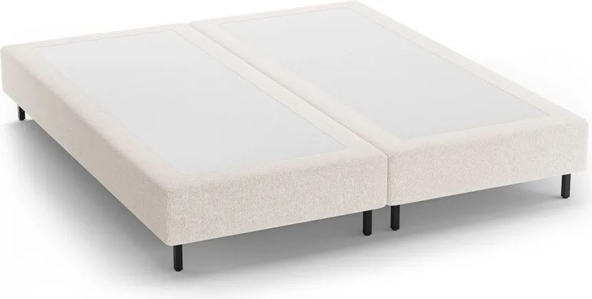 Кремаво тапицирано двойно легло без табла 200x200 cm Whale – Micadoni