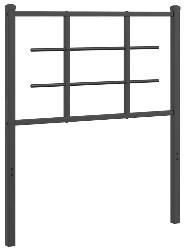 355587 vidaXL Метална резервна табла за легло, черна, 75 см