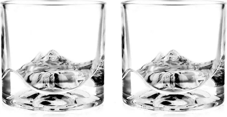 Комплект чаши за уиски LIITON 1006970 Denali, 230 мл, 2 бр, Удебелени стени, 3D дъно с форма на Връх Денали, Прозрачен