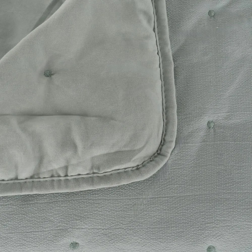 Сиво-зелено капитонирано покривало за легло 180x260 cm – Ixia