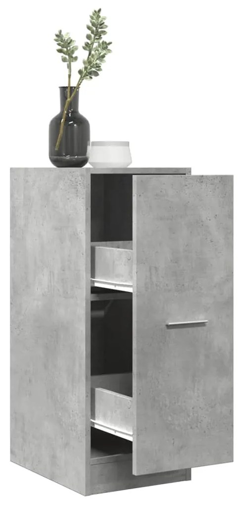 855154 vidaXL Шкаф органайзeр, бетонно сив, 30x41x77,5 см, инженерно дърво