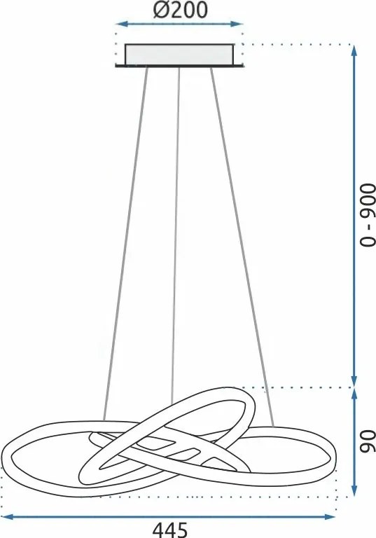Пендел Ring LED +дистанционно управление APP391-CP Black