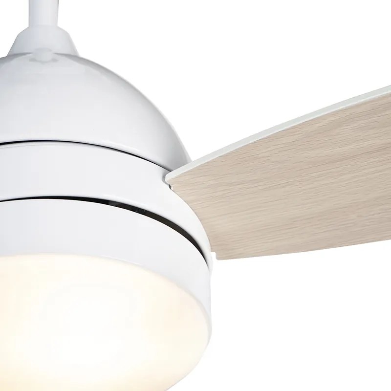 Вентилатор за таван бял с дървен принт 96 см с дистанционно управление - Rotar