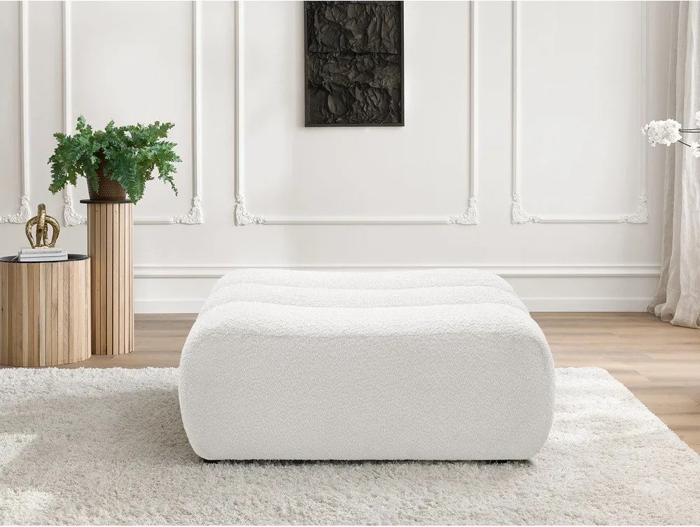 Бяла табуретка от прежда с примки от букле Azra – Bobochic Paris