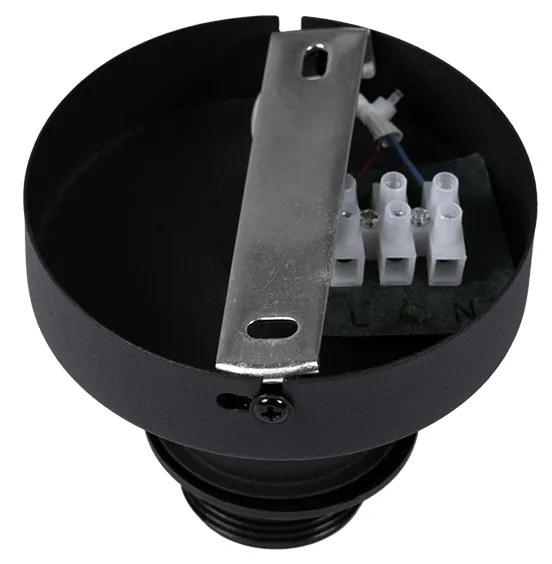 Ориенталска стенна лампа черна с естествен бамбук - Pua