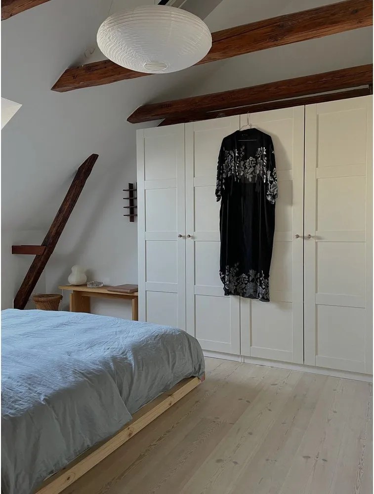 Двойно легло от масивен бор с включена подматрачна рамка е естествен цвят 140x200 cm Dock – Karup Design