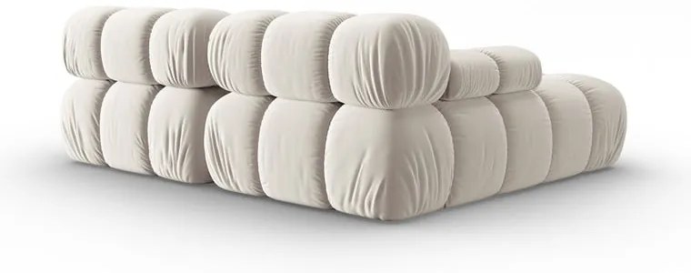 Бежов кадифен модулен ъглов диван (ляв ъгъл) Bellis – Micadoni