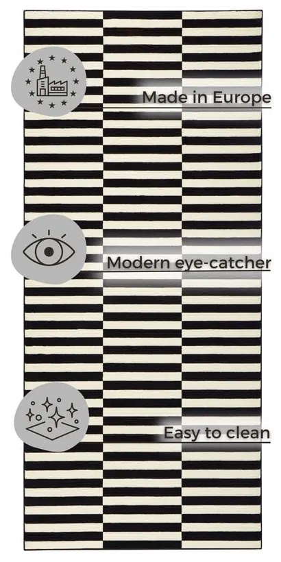 Черен/кремав килим 80x200 cm Gloria – Hanse Home