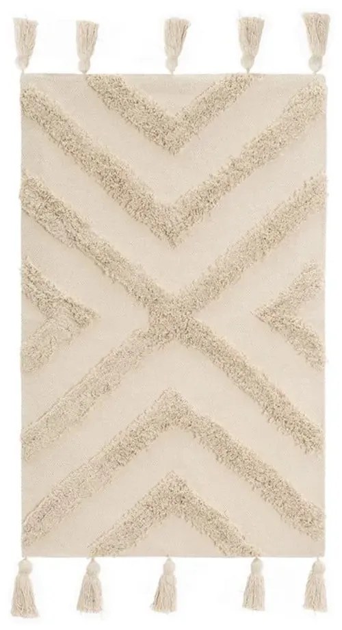 Кремав памучен килим подходящ за пране 50x80 cm – Casa Selección