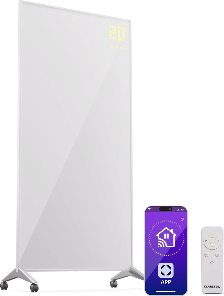 Klarstein Wonderwall Smart Bornholm, инфрачервен отоплител, 60 x 120 см, 1200 W, апликация