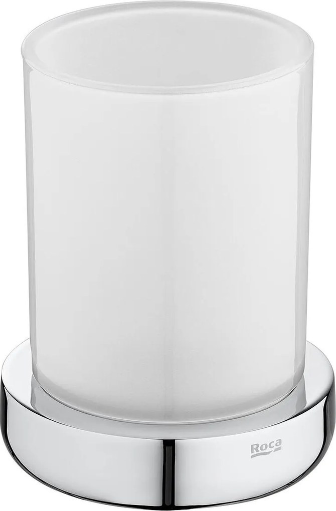 Поставка и чаша, A817022001, Roca, метал+стъкло, хром, 8.7х8.7х11.2см