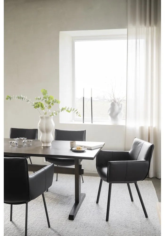 Черни тапицирани трапезни столове в комплект 2 бр. Hinckley – Rowico