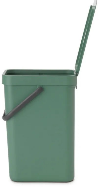 Кош за разделно събиране на боклук Brabantia Sort&Go 1003234, 12 л, Дръжка, Възможност за стенен монтаж, Тъмнозелен