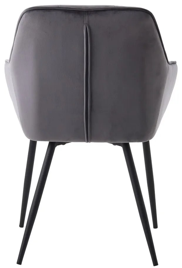 Сиви тапицирани трапезни столове в комплект с подлакътници 2 бр. Nolan Square – Unique Furniture