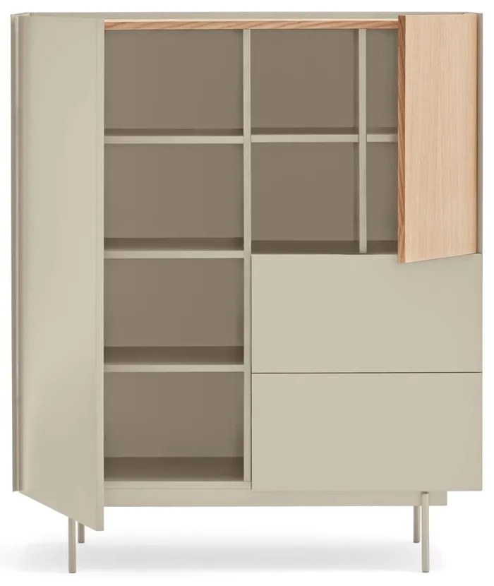 Висок скрин в светлосиво и естествен дъб 100x120 cm Otto - Teulat